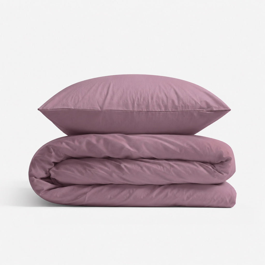 Cotton children's bedding set 2 pieces pillowcase 60x40 cm and duvet cover 135x100 cm -pastel violet