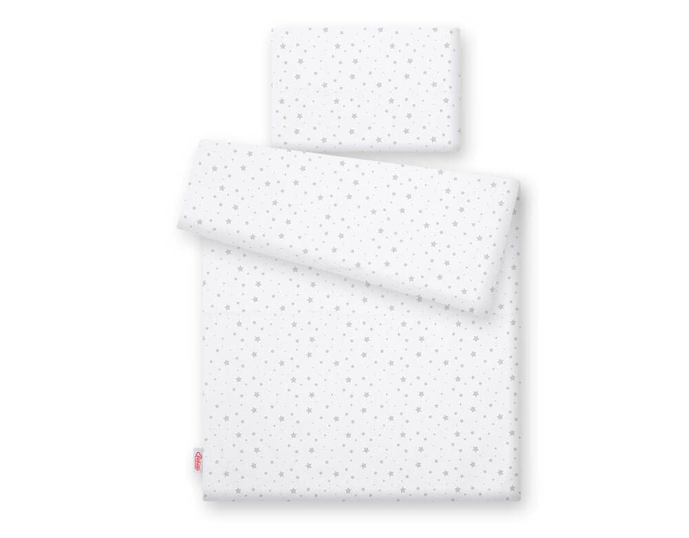 Baby cotton bedding set 2-pcs 135x100 - mini gray stars