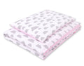 Baby cotton bedding set 2-pcs - clouds gray/pink