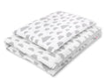 Baby cotton bedding set 2-pcs - clouds gray/gray