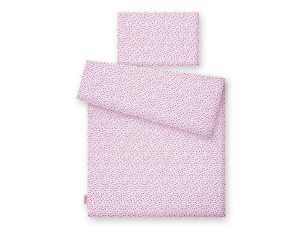 Baby cotton bedding set 2-pcs 135x100 - burgundy stars