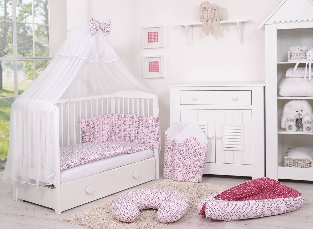 Baby cotton bedding set 2-pcs 135x100 - burgundy stars