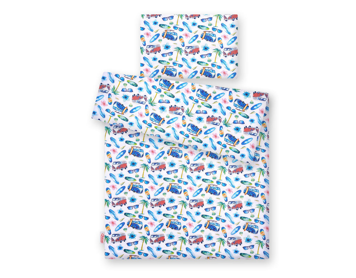 Baby cotton bedding set 2-pcs 120x90 cm- bus