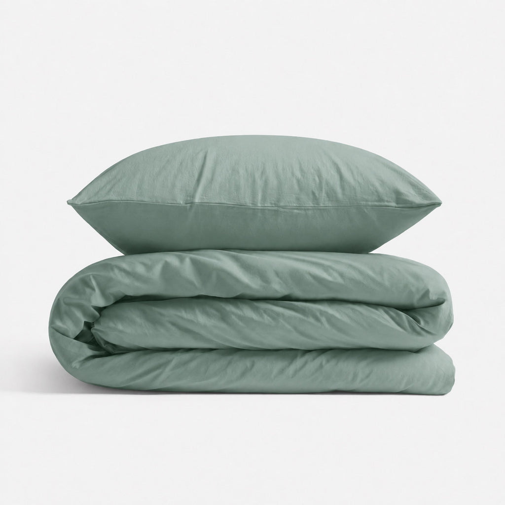 Cotton children's bedding set 2 pieces pillowcase 60x40 cm and duvet cover 135x100 cm - pastel green