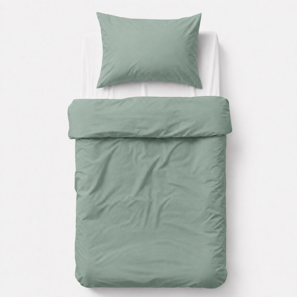 Cotton children's bedding set 2 pieces pillowcase 60x40 cm and duvet cover 135x100 cm - pastel green