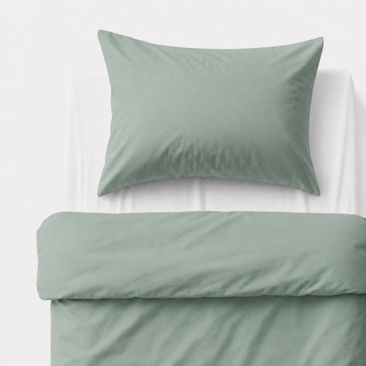 Cotton children's bedding set 2 pieces pillowcase 60x40 cm and duvet cover 135x100 cm - pastel green