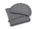 Duvet and a flat pillow MUSLIN with a frill- 2pcs set - anthracite