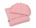Duvet and a flat pillow MUSLIN with a frill- 2pcs set - pink