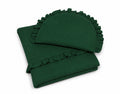 Duvet and a flat pillow MUSLIN with a frill- 2pcs set - forest green