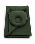 Duvet with pillow Teddy MUSLIN - 2pcs set - forest green