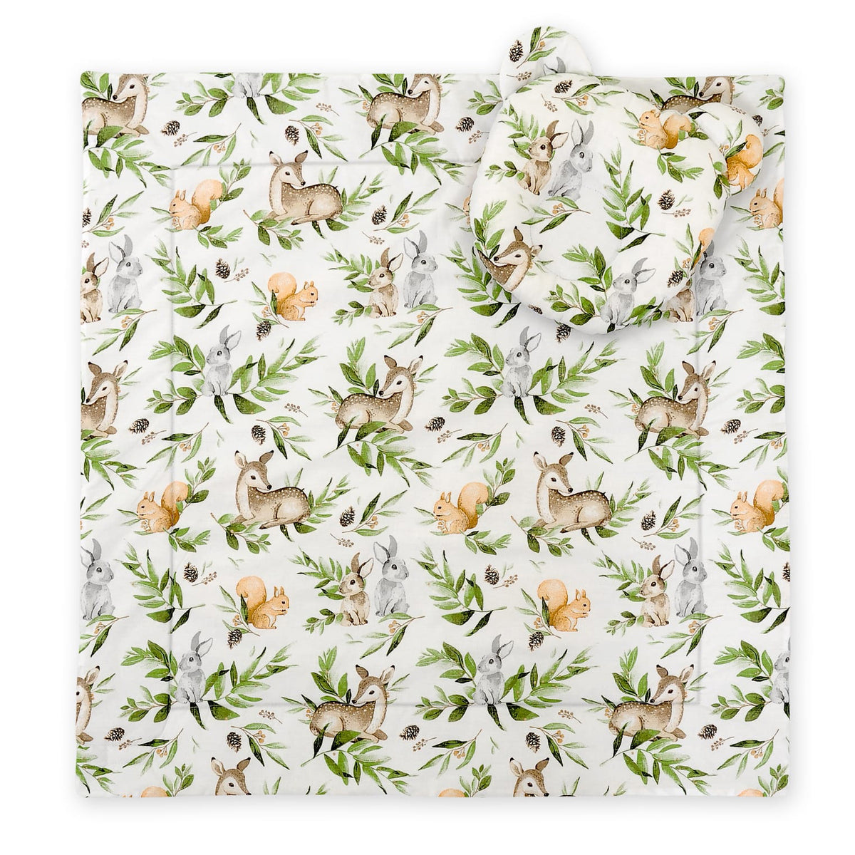 Duvet with pillow Teddy - 2pcs set - woodland green