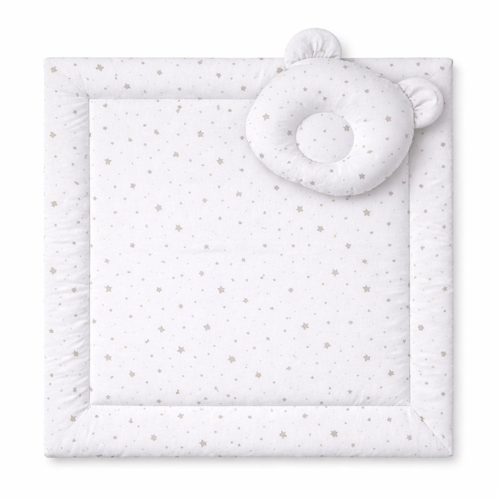 Duvet with pillow Teddy - 2pcs set - mini gray stars