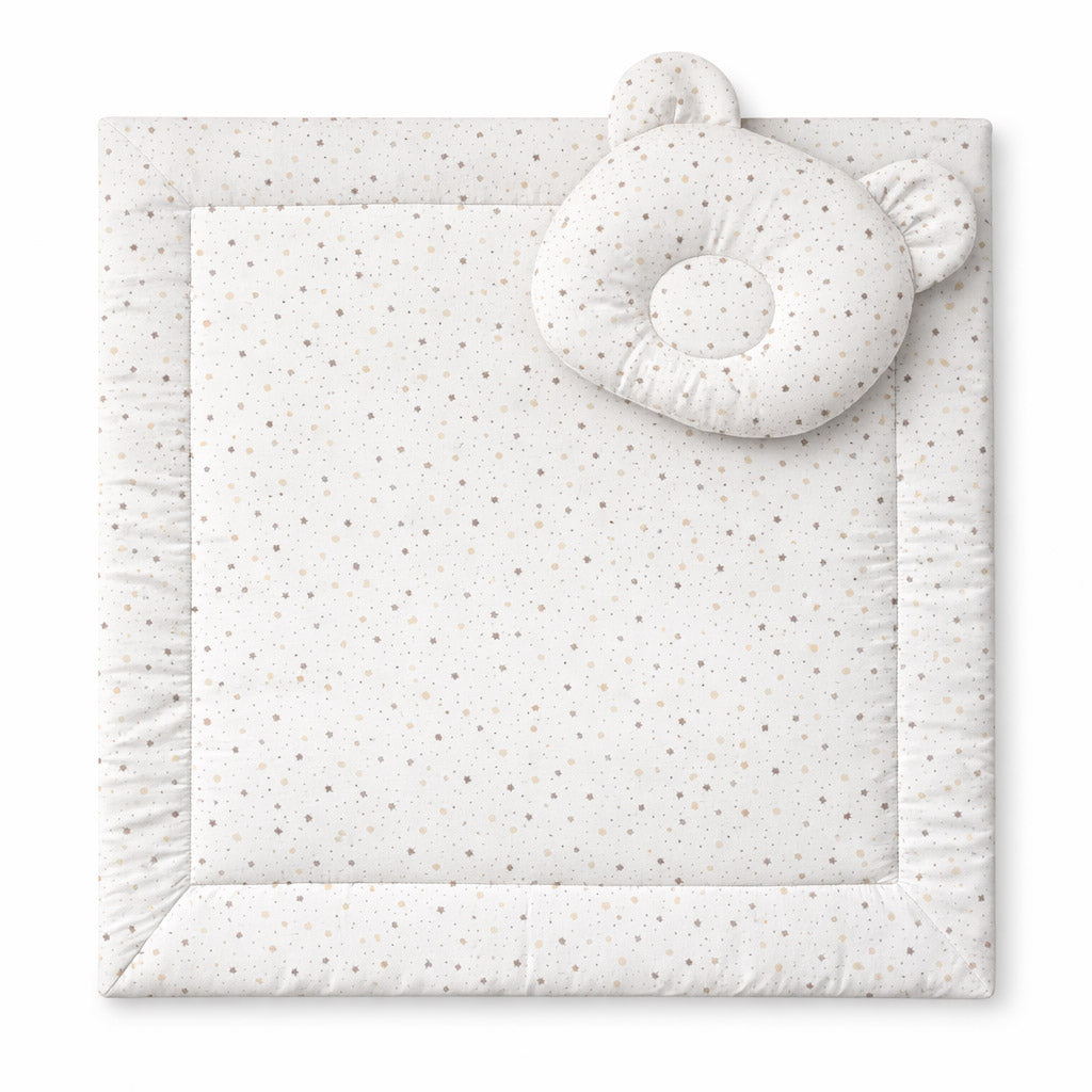 Duvet with pillow Teddy - 2pcs set - mini gold stars