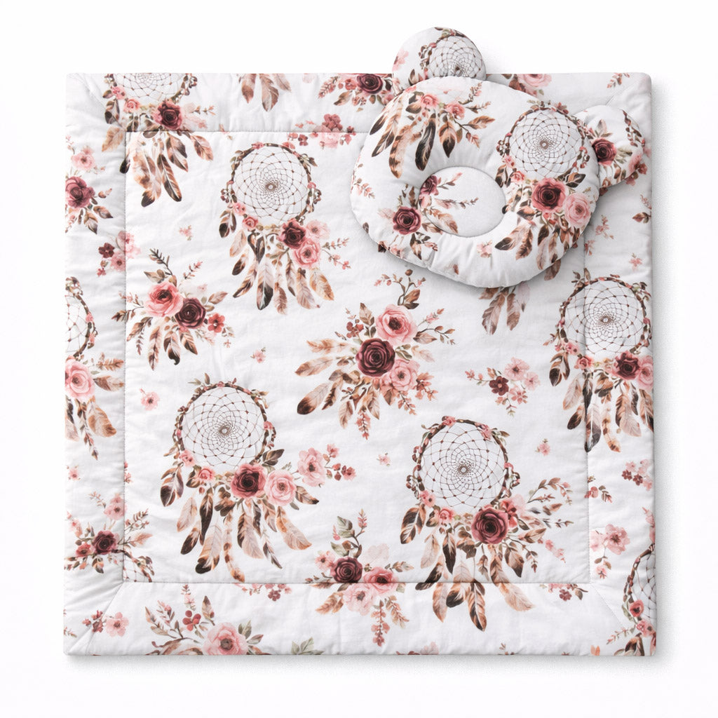 Duvet with pillow Teddy - 2pcs set - flower dream catchers