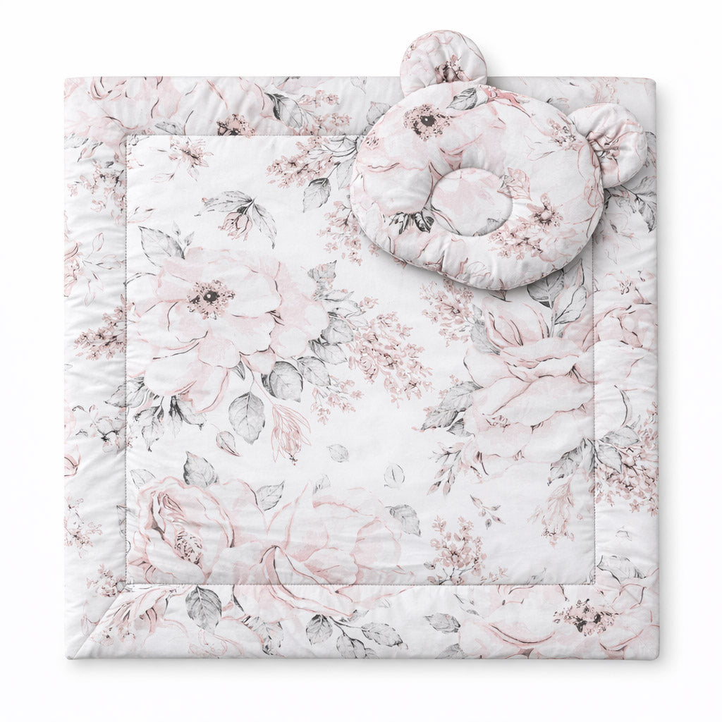 Duvet with pillow Teddy - 2pcs set - sepia roses