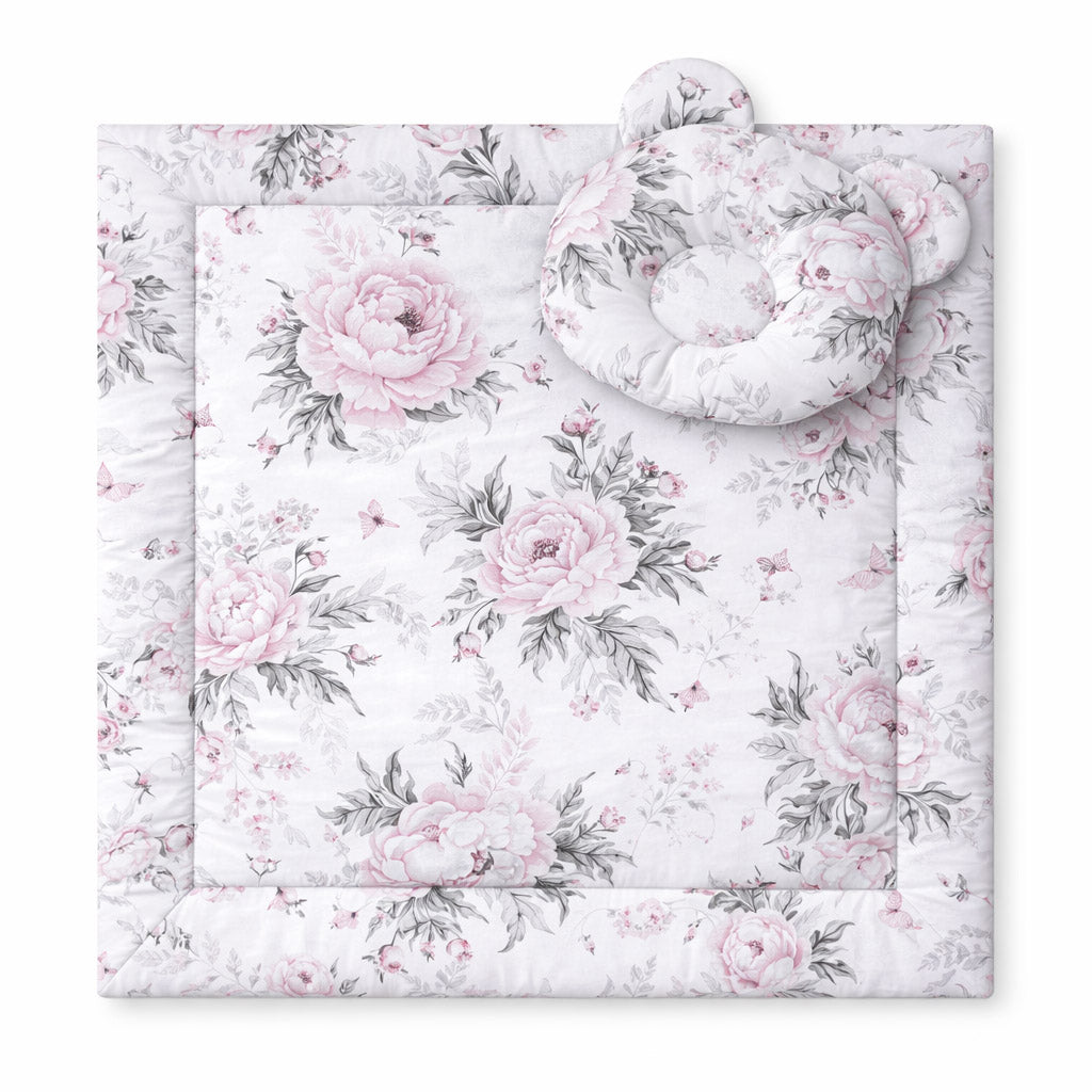 Duvet with pillow Teddy - 2pcs set - Romantic peonies