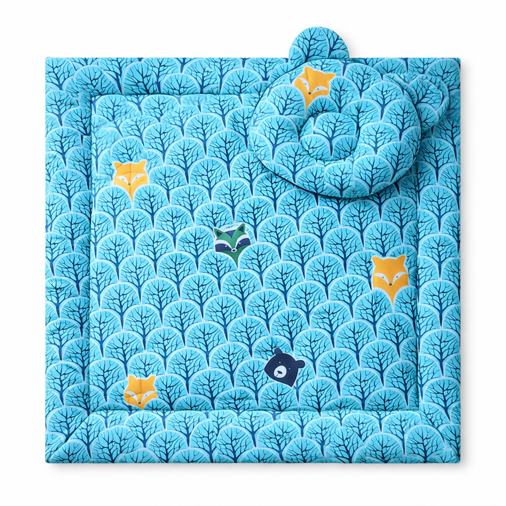 Duvet with pillow Teddy - 2pcs set - mint forest