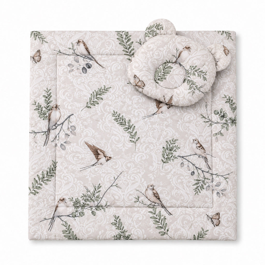Duvet with pillow Teddy - 2pcs set - Brown birds