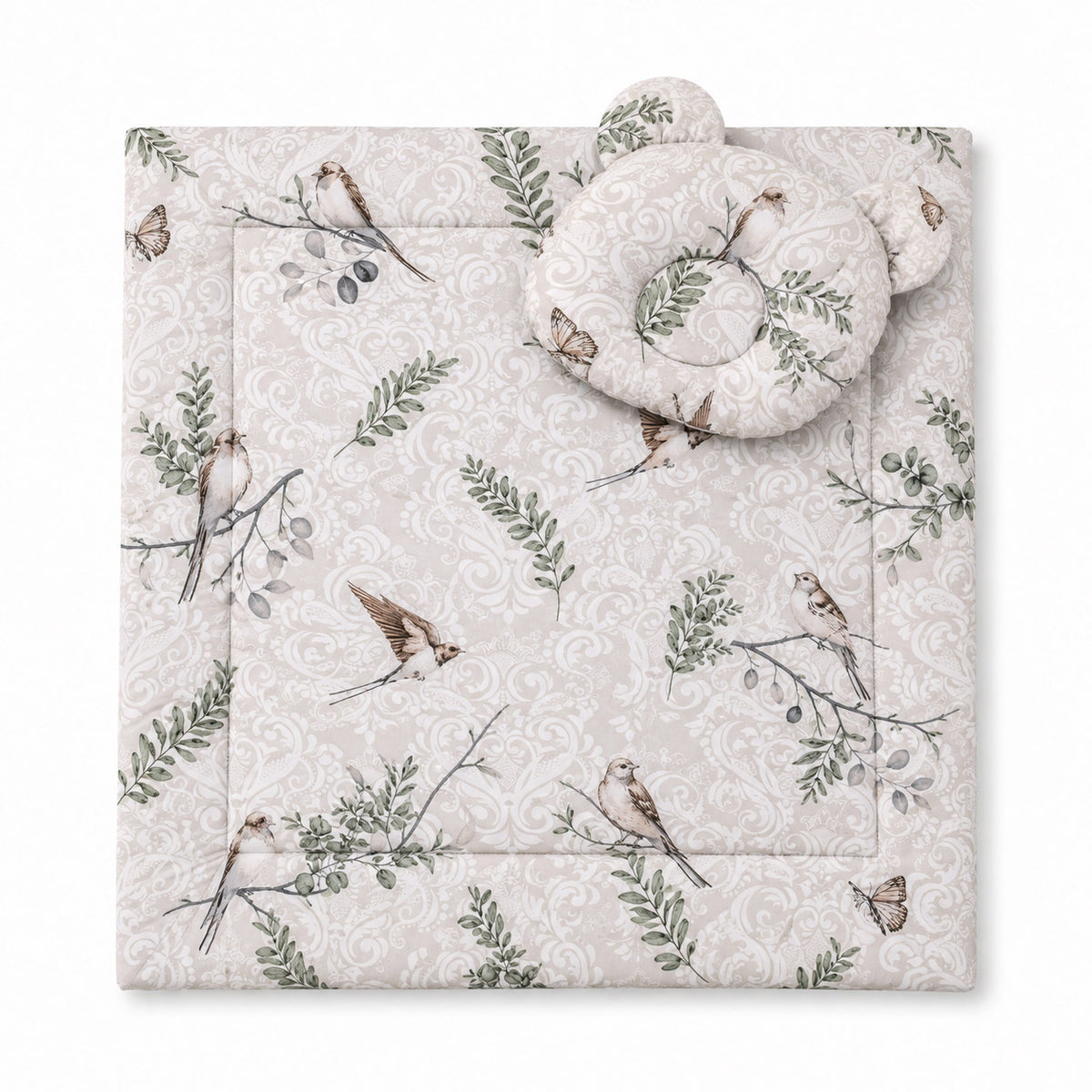 Duvet with pillow Teddy - 2pcs set - Brown birds
