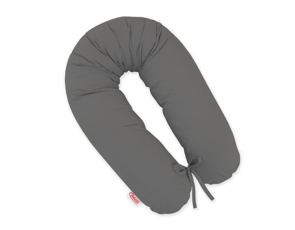 Cotton pillowcase for pregnancy pillow Longer - Anthracite