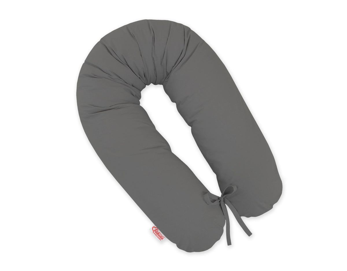 Cotton pillowcase for pregnancy pillow Longer - Anthracite