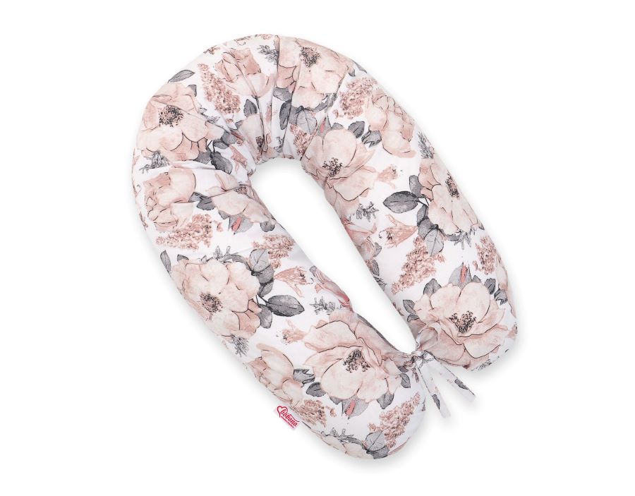 Cotton pillowcase for pregnancy pillow Longer - Sepia roses