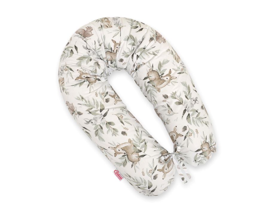 Cotton pillowcase for pregnancy pillow Longer - Woodland olive