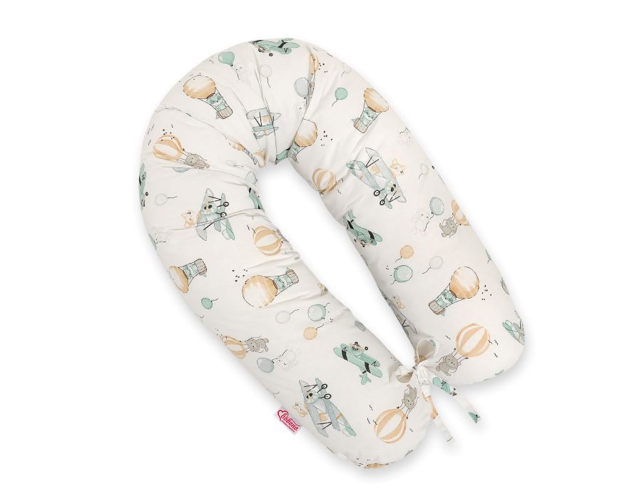 Cotton pillowcase for pregnancy pillow Longer - Sky adventure