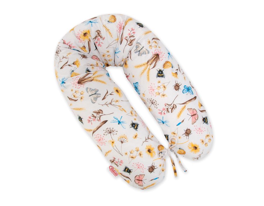 Cotton pillowcase for pregnancy pillow Longer - Summer meadow