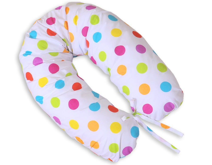 Cotton pillowcase for pregnancy pillow Longer - Colourful dots