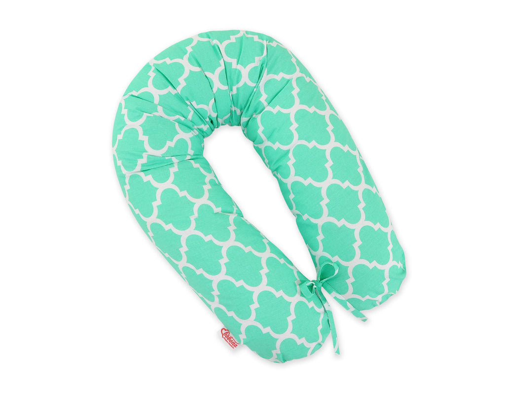 Cotton pillowcase for pregnancy pillow Longer - Marocco mint