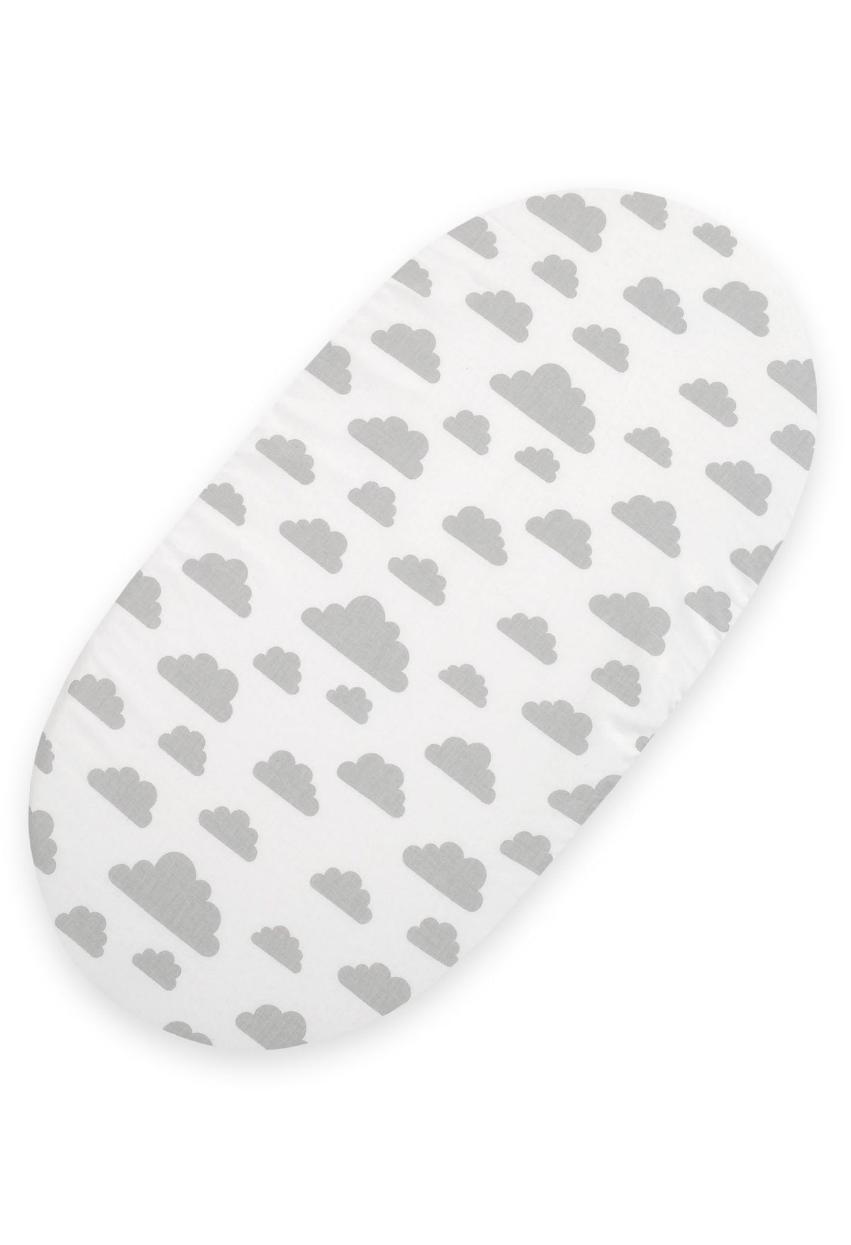 Sheet made of cotton for for prams, moses basket mattress 75x35 cm - Clouds gray