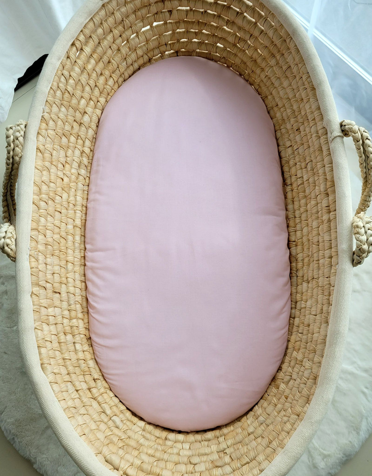 Sheet made of cotton for for prams, moses basket mattress 75x35 cm - pastel pink