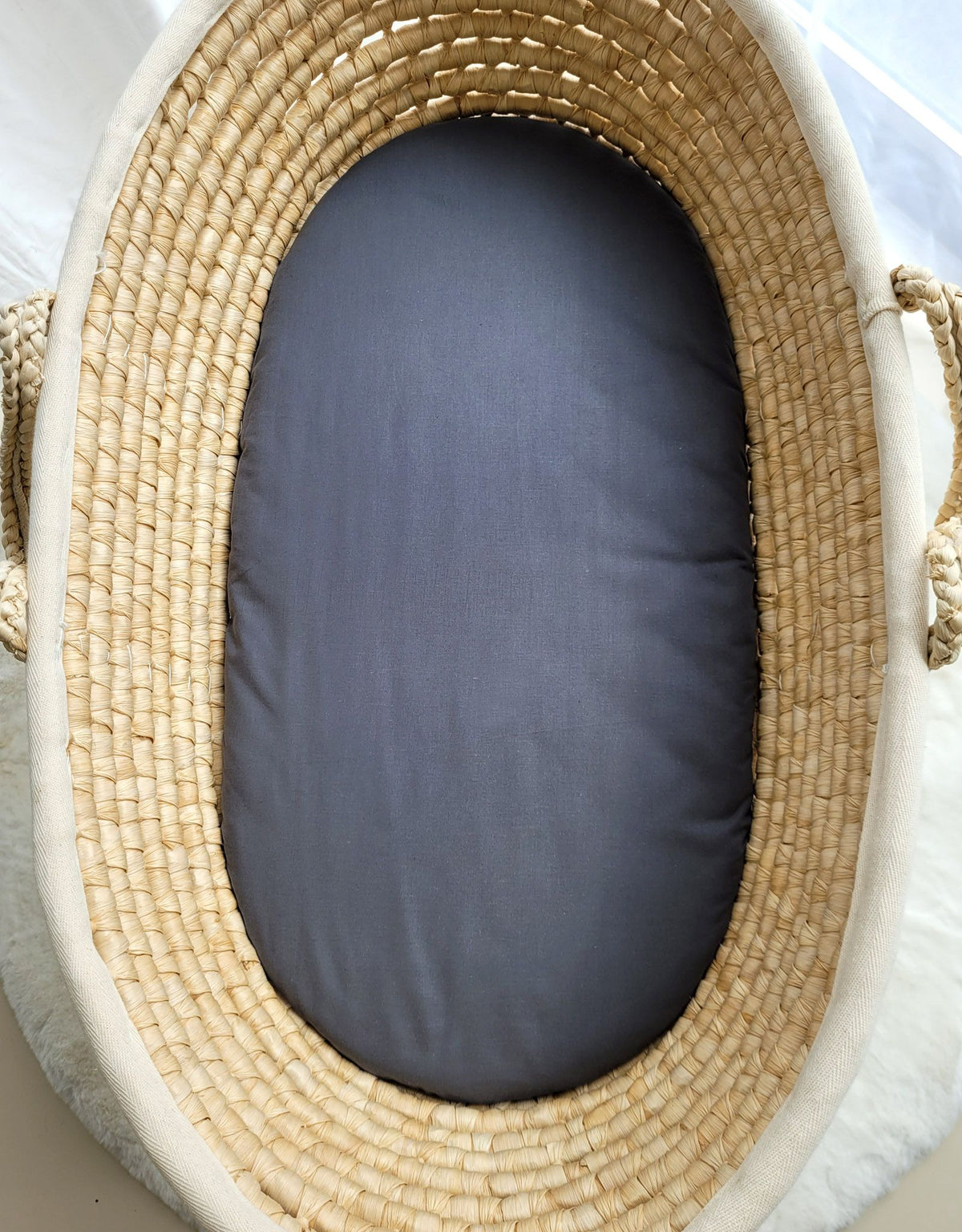 Sheet made of cotton for for prams, moses basket mattress 75x35 cm - anthrazit