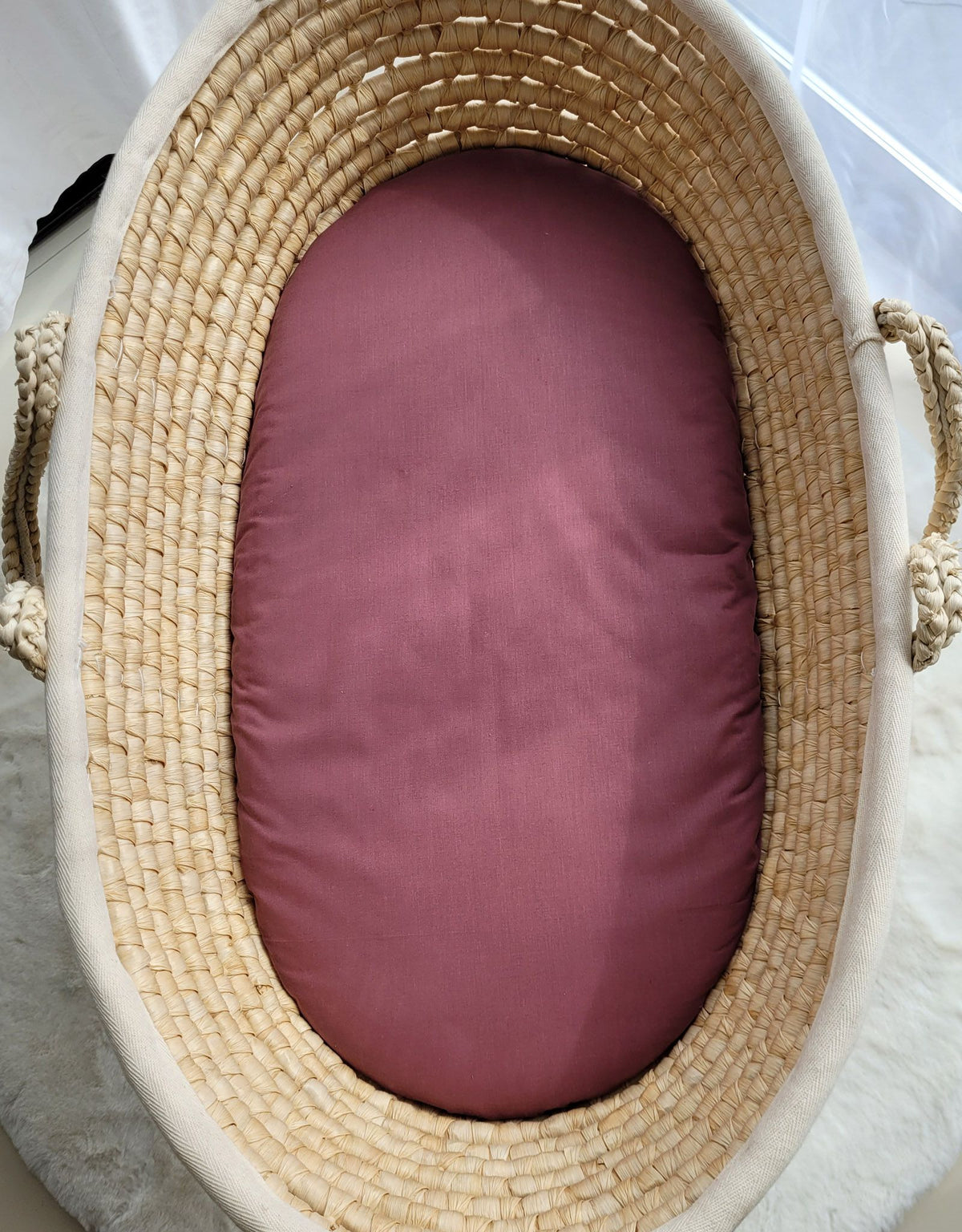 Sheet made of cotton for for prams, moses basket mattress 75x35 cm - pastellviolett