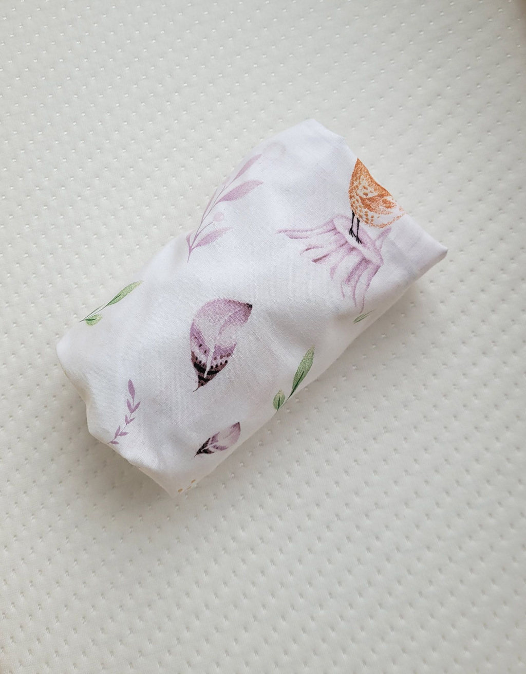 Sheet made of cotton for for prams, moses basket mattress 75x35 cm - forest softness
