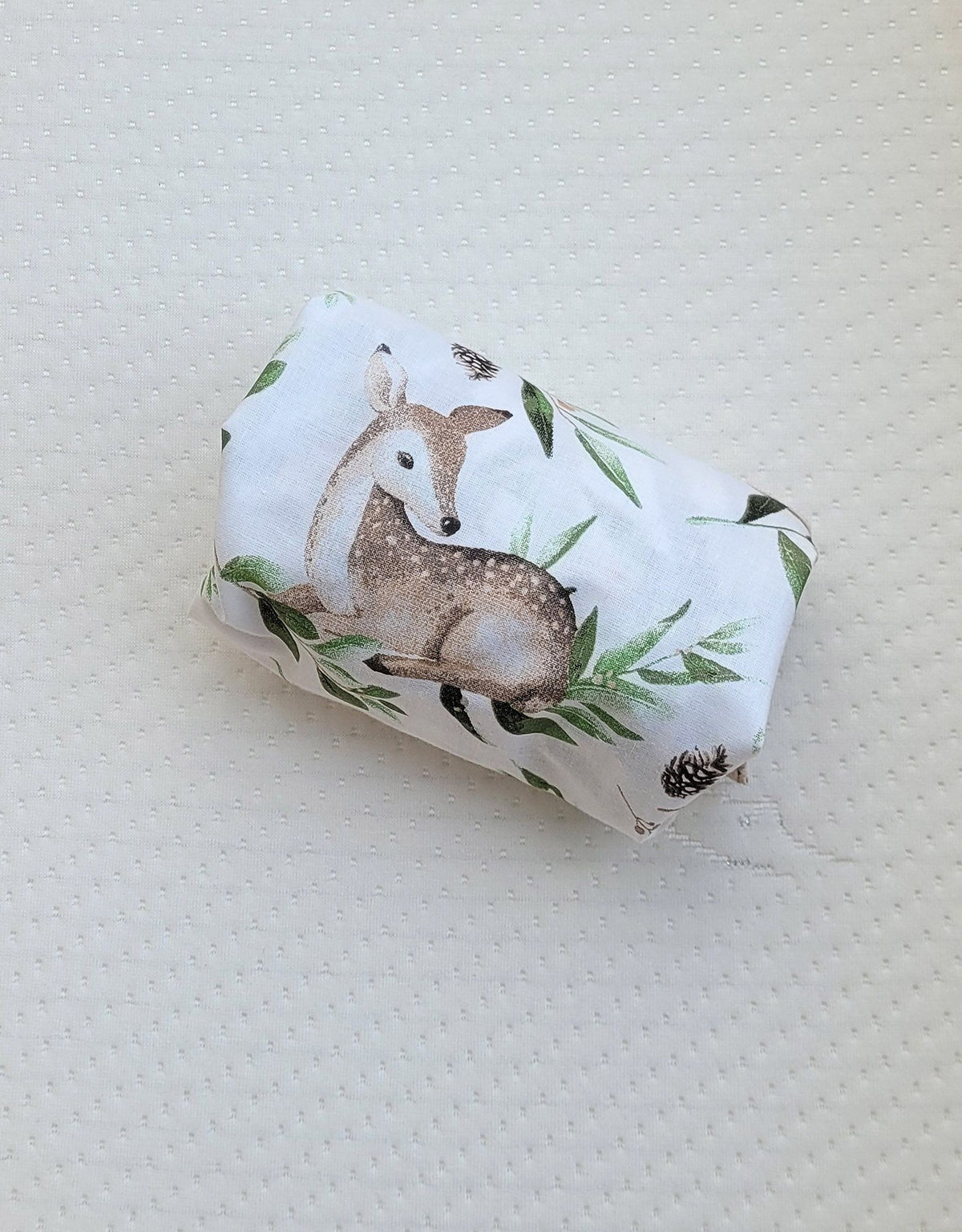 Sheet made of cotton for for prams, moses basket mattress 75x35 cm - Woodland green
