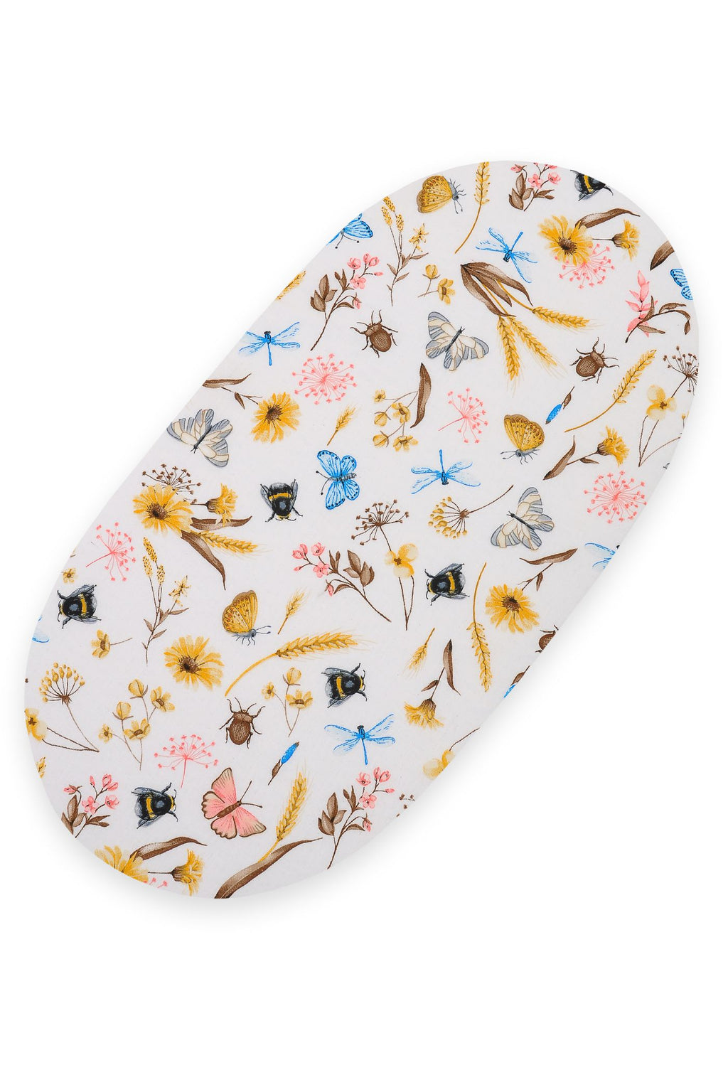 Sheet made of cotton for for prams, moses basket mattress 75x35 cm - Summer meadow