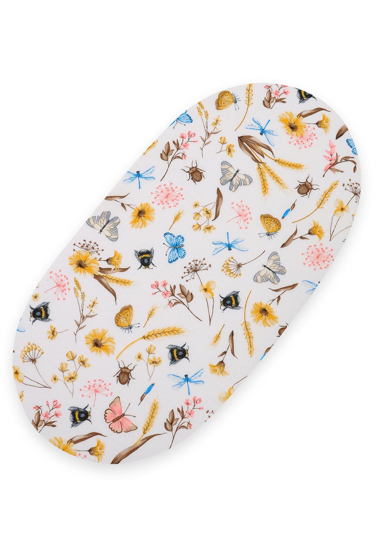 Sheet made of cotton for for prams, moses basket mattress 75x35 cm - Summer meadow