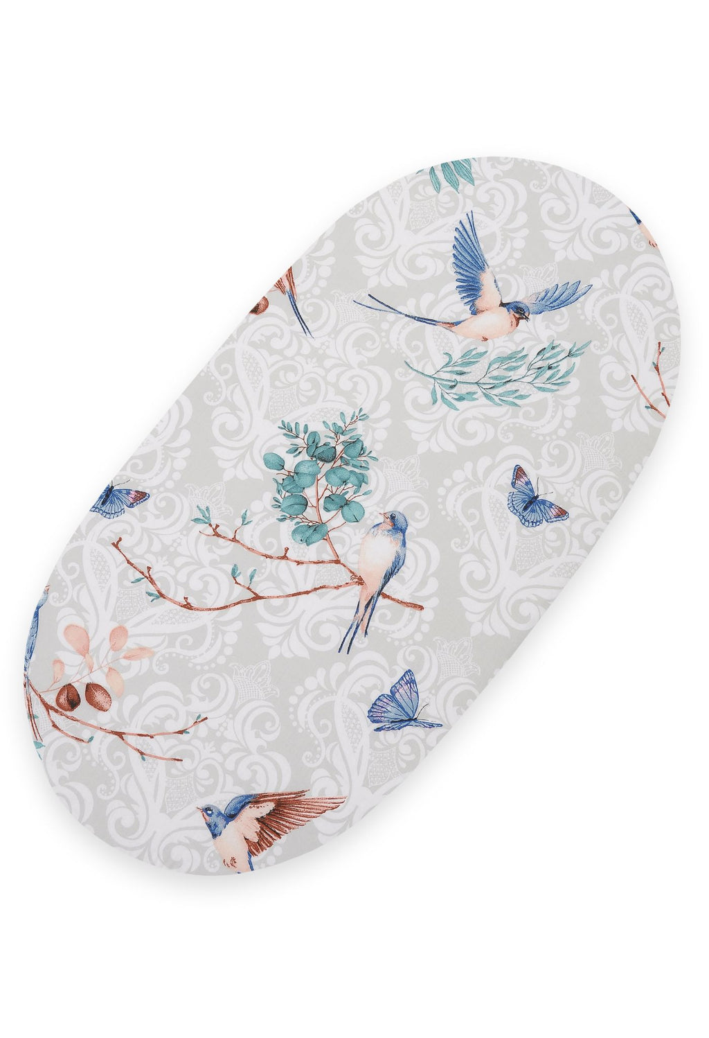 Sheet made of cotton for for prams, moses basket mattress 75x35 cm - Blue birds