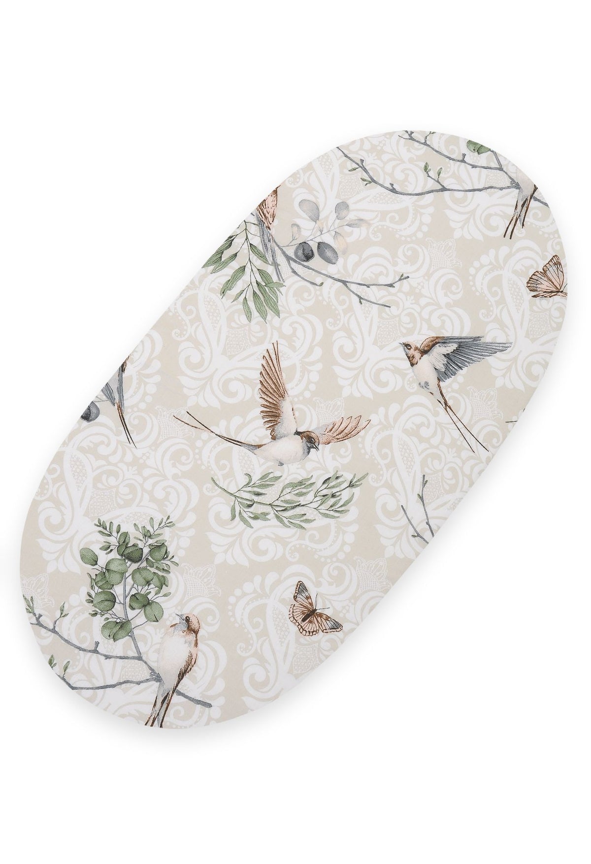 Sheet made of cotton for for prams, moses basket mattress 75x35 cm - Brown birds