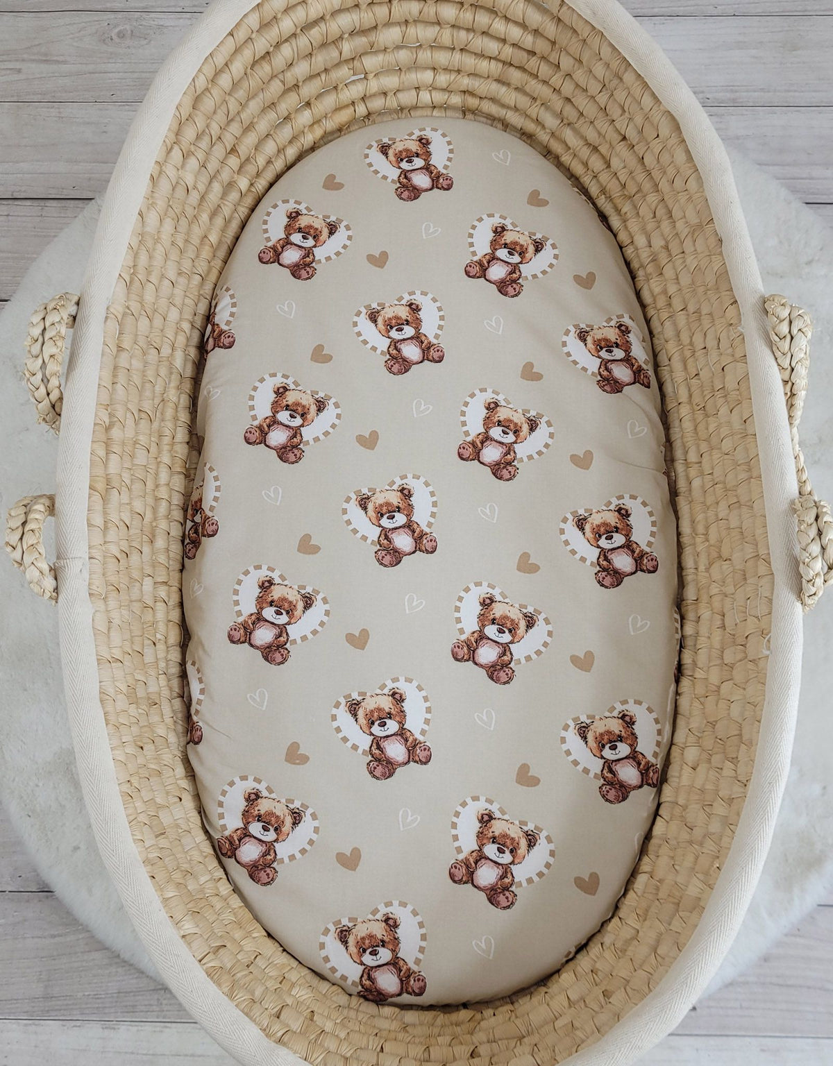 Sheet made of cotton for for prams, moses basket mattress 75x35 cm - Teddy love