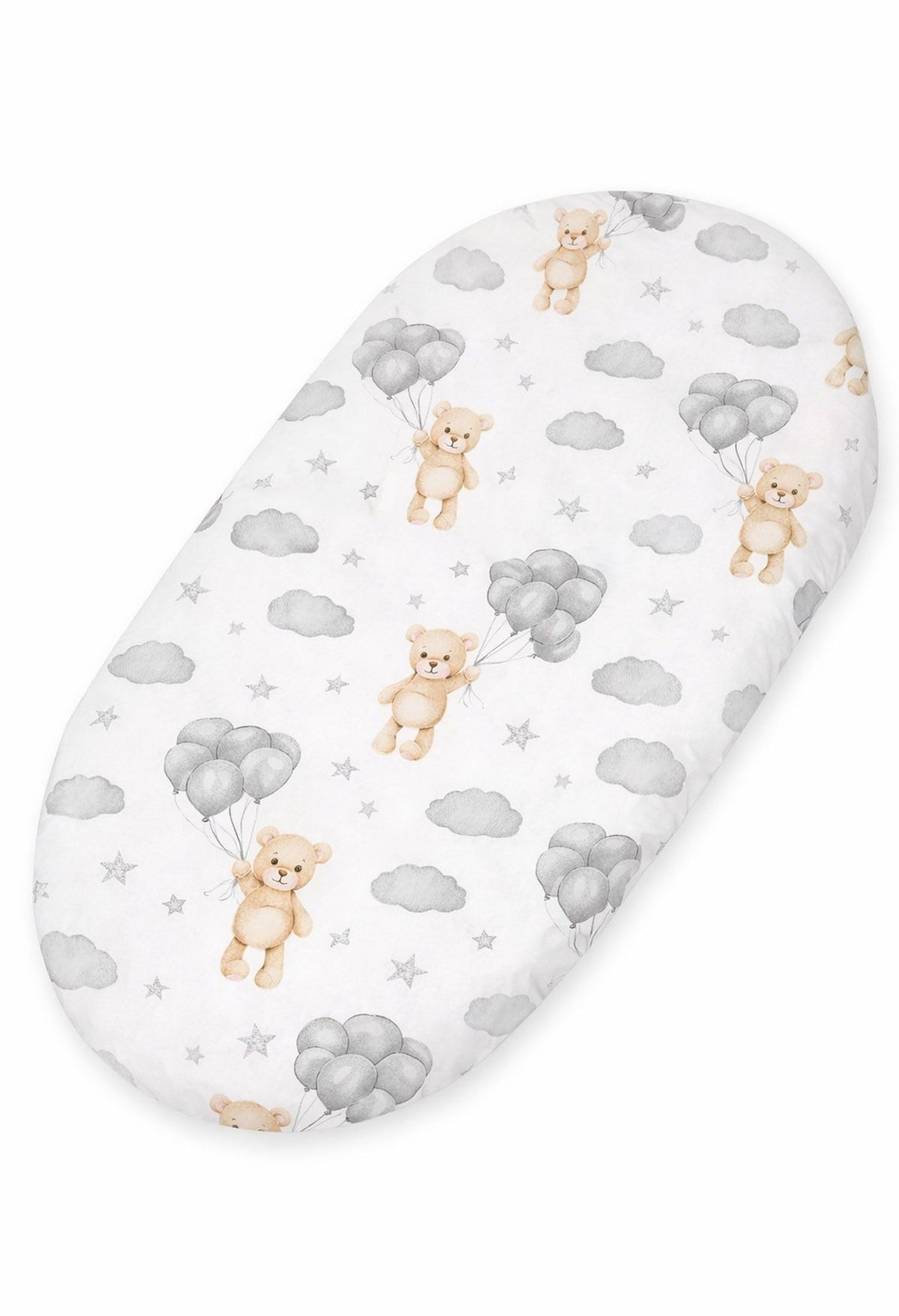 Sheet made of cotton for for prams, moses basket mattress 75x35 cm - Teddy bear