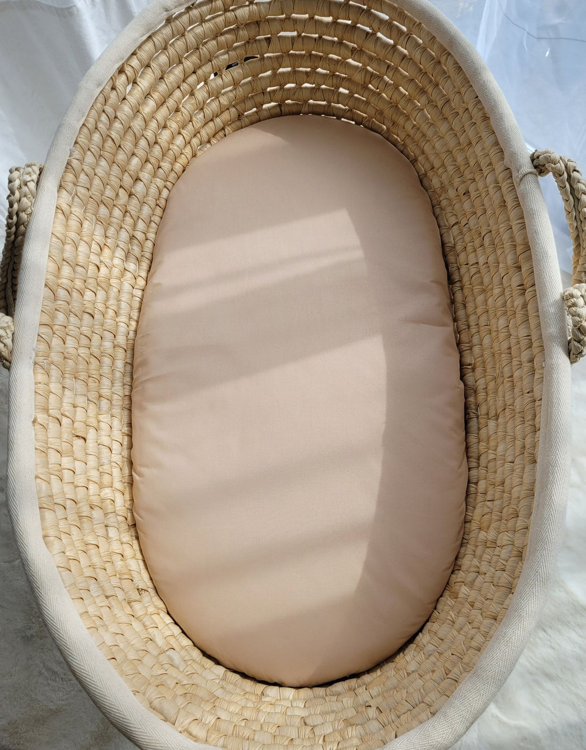 Sheet made of cotton for for prams, moses basket mattress 75x35 cm - beige
