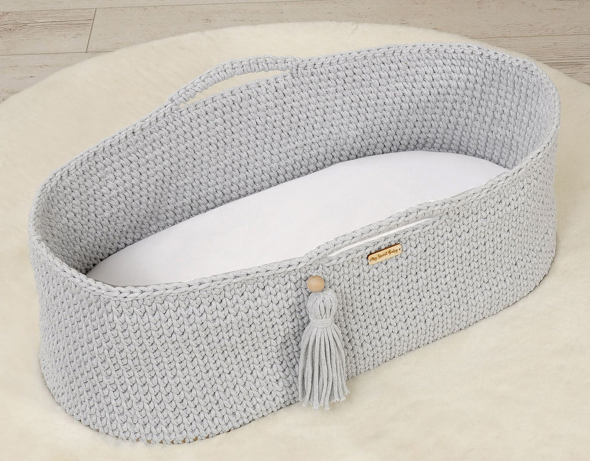 Sheet made of cotton for for prams, moses basket mattress 75x35 cm - white