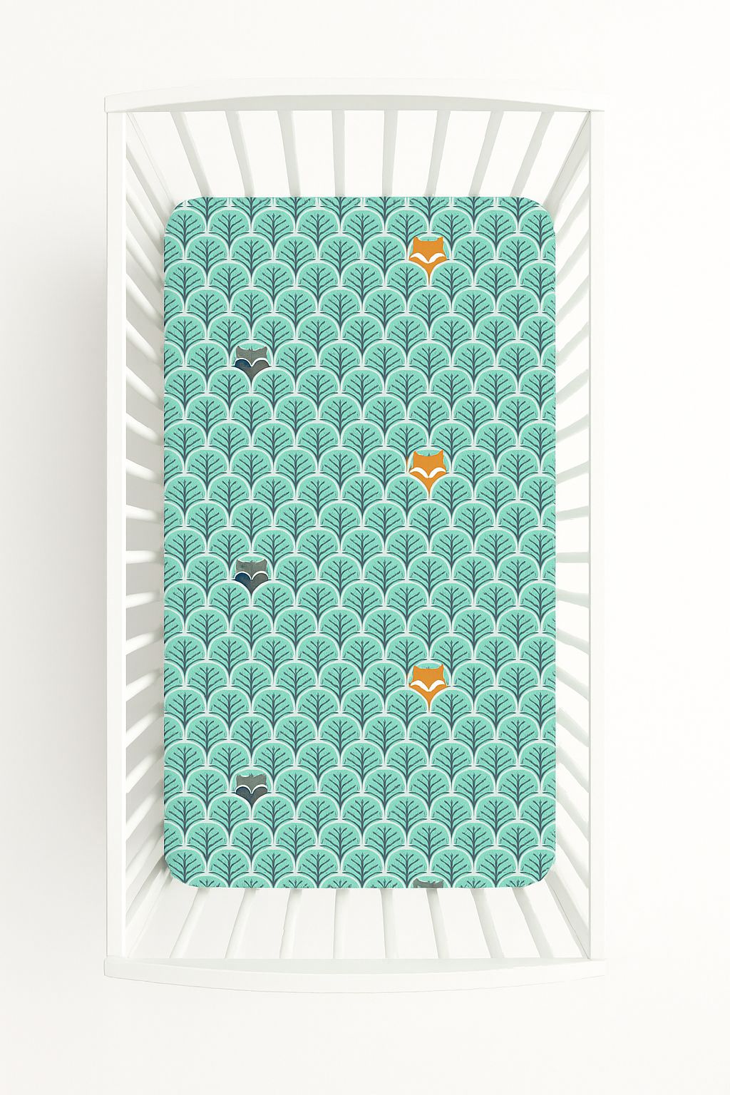 Sheet made of cotton 120x60cm - mint forest