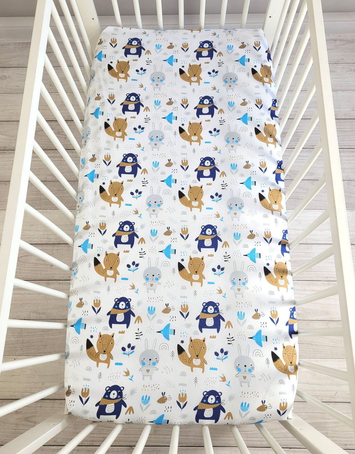Sheet made of cotton 120x60cm - navy blue bears