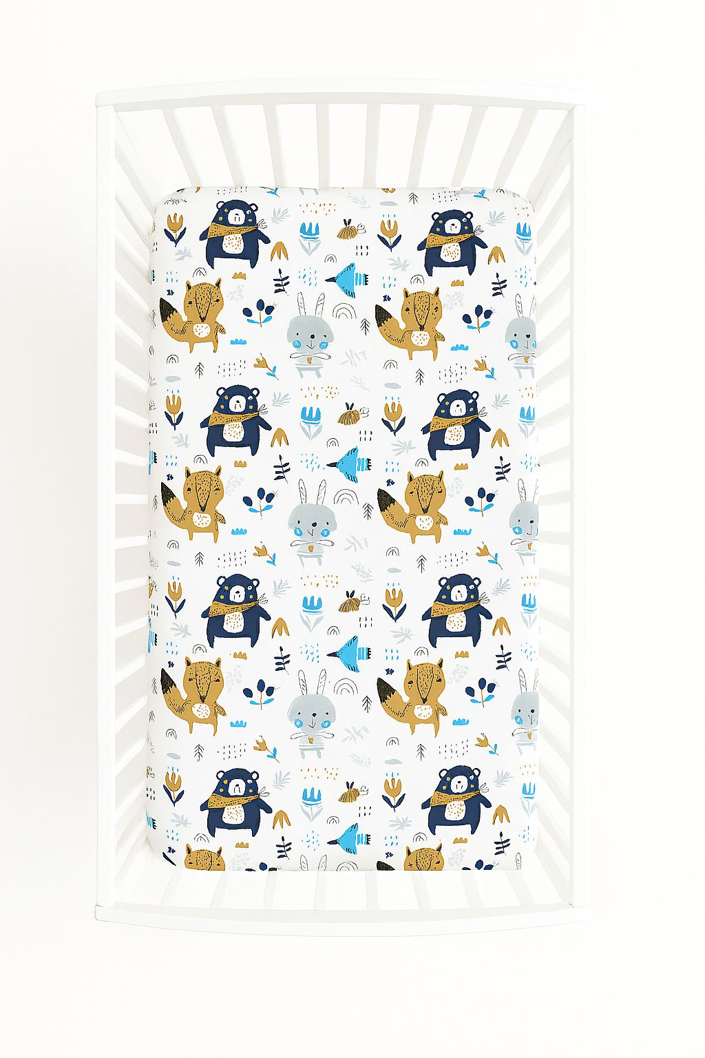 Sheet made of cotton 120x60cm - navy blue bears