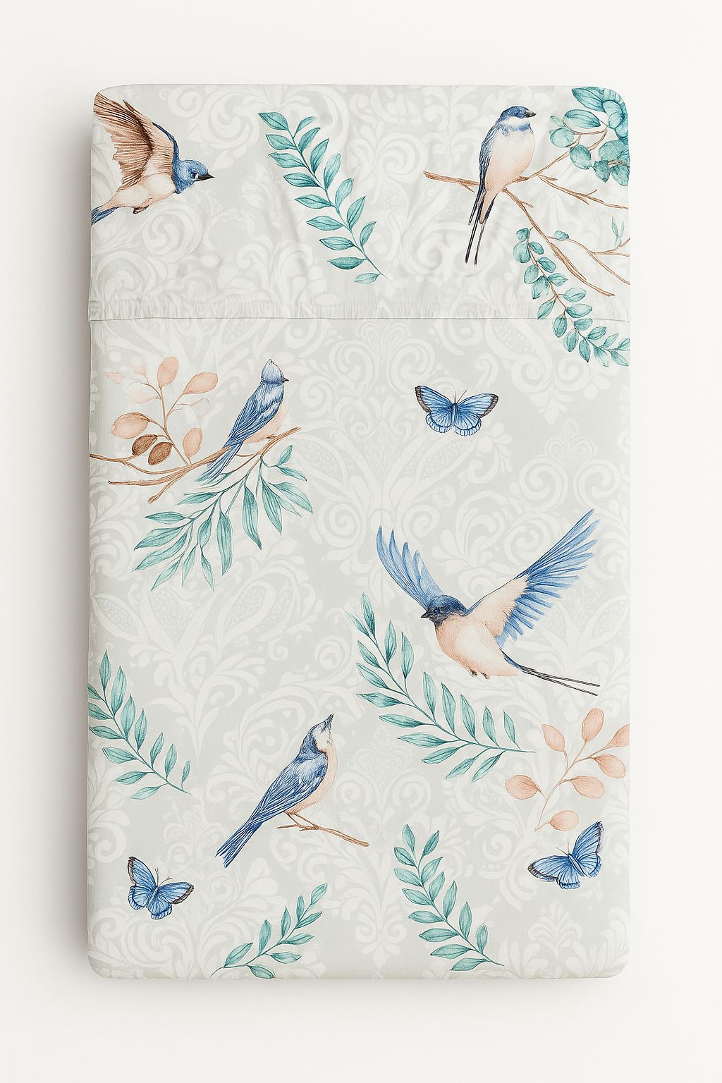 Sheet made of cotton 120x60cm - blue birds