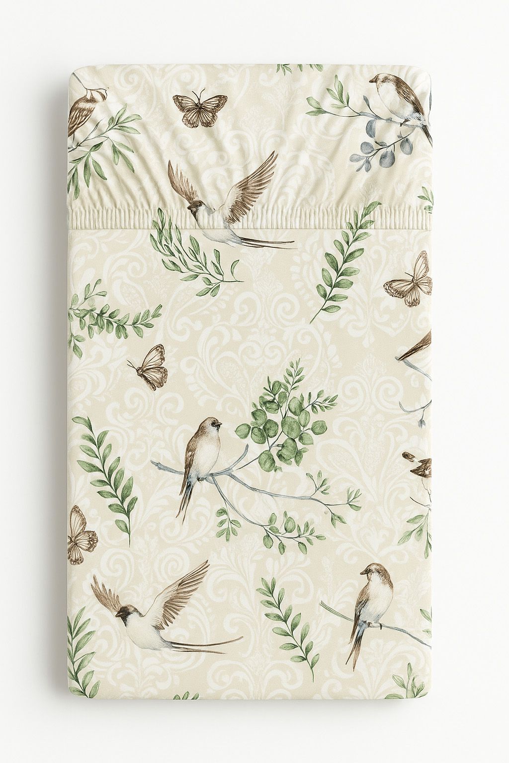 Sheet made of cotton 120x60cm - brown birds